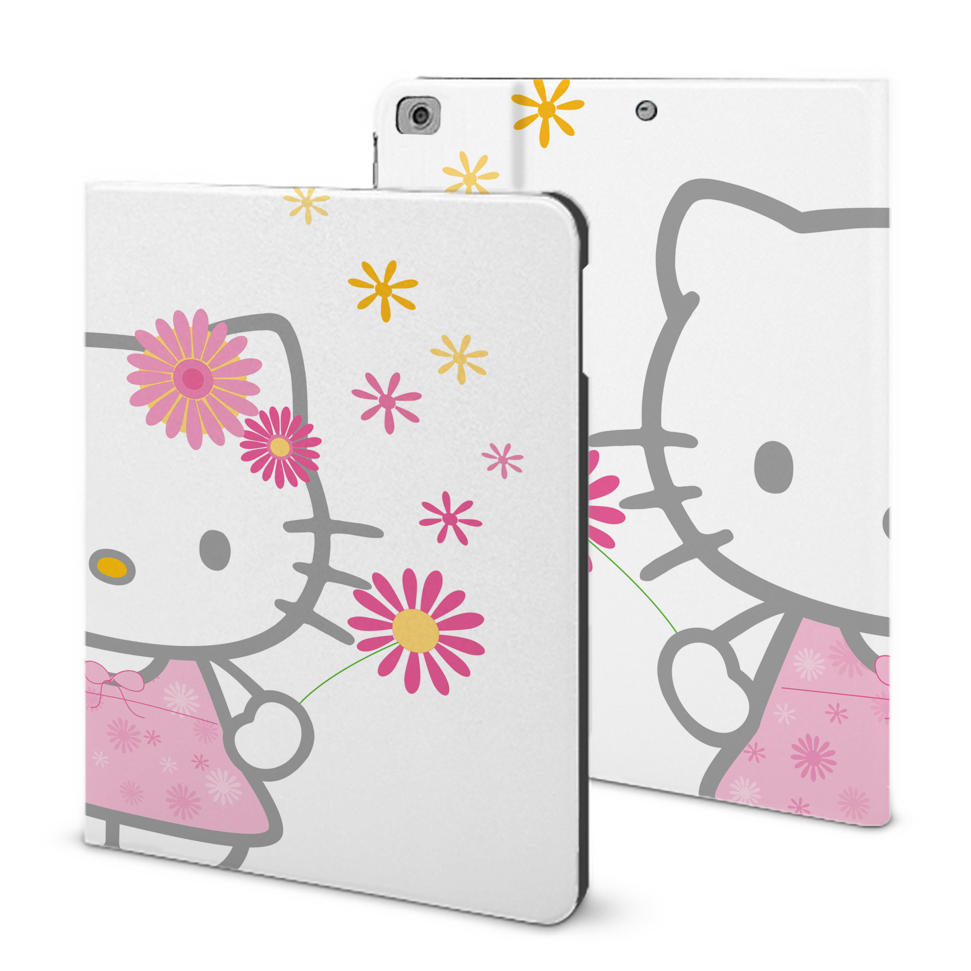 （画像用） Hello Kitty ハローキティ IPad ケース ブック型 PUレザー TPU 耐衝撃 軽量 薄型 ペン収納なし 全面保護 IPad 各モデル対応
